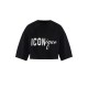 Tricou DSQUARED2, ICONique Cropped Loose Fit T-Shirt, Negru - S73GC0309D20033900