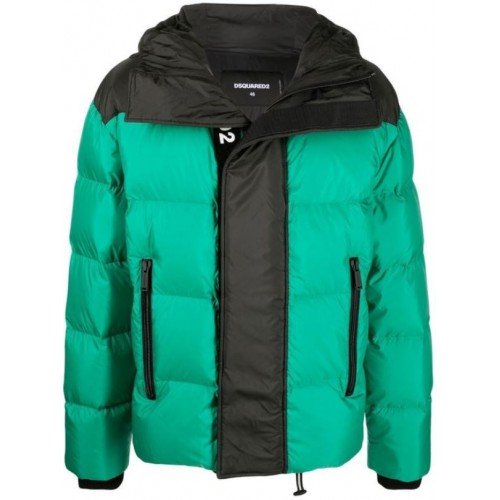 Geaca Dsquared2, Lettering Logo, Oversized Turcoaz