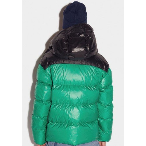 Geaca Dsquared2, Lettering Logo, Oversized Turcoaz