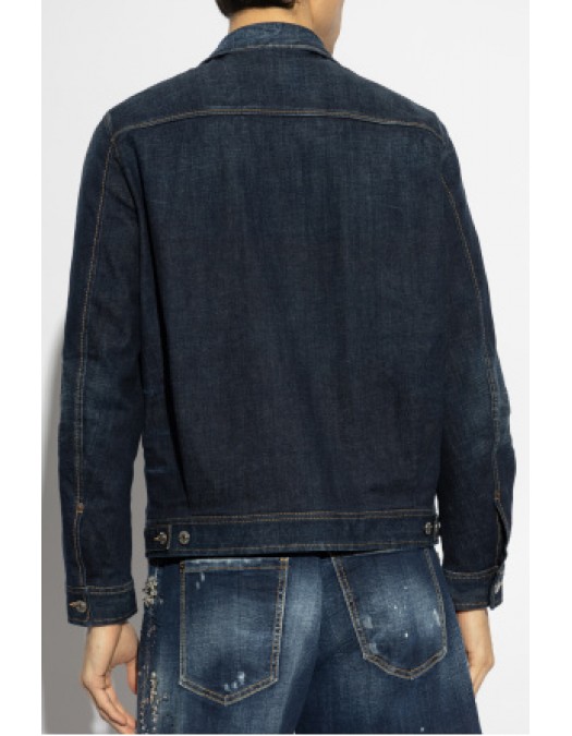 Geaca DSQUARED2, Zip Detail, Denim, Navy Blue - S74AM1551S30664470