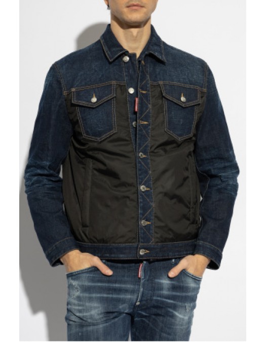 Geaca DSQUARED2, Denim, Combined Materials, Black - S74AM1576S30664963