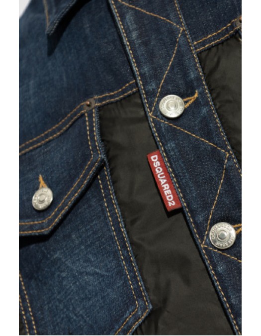 Geaca DSQUARED2, Denim, Combined Materials, Black - S74AM1576S30664963