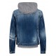 Jacheta DSQUARED2, Cu gluga gri, Denim, Albastru - S74AM1657D30011470X
