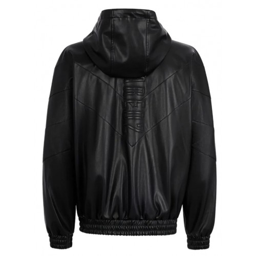 Jacheta DSQUARED2 ,DFAUX LEATHER ZIPPED HOODIE
