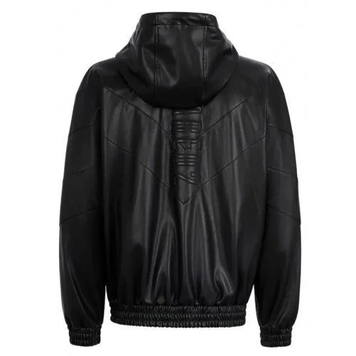 Jacheta DSQUARED2 ,DFAUX LEATHER ZIPPED HOODIE