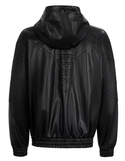 Jacheta DSQUARED2 ,DFAUX LEATHER ZIPPED HOODIE - S74AM1676S60340900