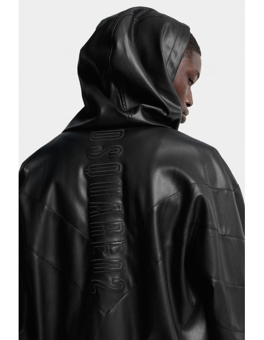 Jacheta DSQUARED2 ,DFAUX LEATHER ZIPPED HOODIE - S74AM1676S60340900