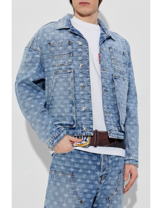 Tricou DSQUARED2, Light Wash Utility Jean Jacket, Albastru - S74AM1687D30023470