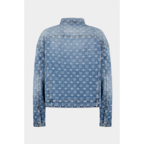 Tricou DSQUARED2, Light Wash Utility Jean Jacket, Albastru