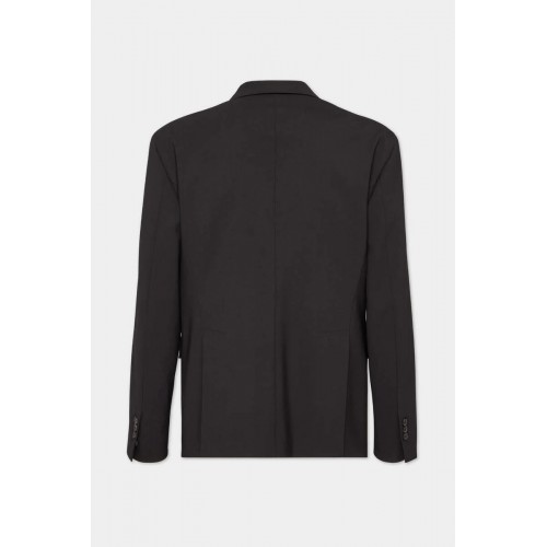 Sacou DSQUARED2, Relaxed Shoulder, Zip Detail, Black Sacou DSQUARED2, Relaxed Shoulder, Zip Detail, Black