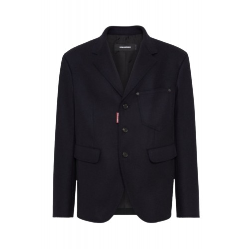 Sacou DSQUARED2, Wool, D2, Multipocket, Bleumarin Sacou DSQUARED2, Wool, D2, Multipocket, Bleumarin