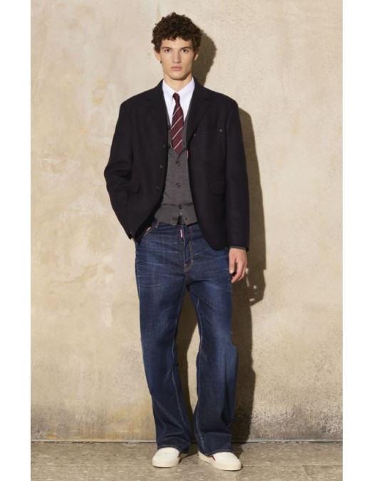 Sacou DSQUARED2, Wool, D2, Multipocket, Bleumarin - S74BN1331D35260487