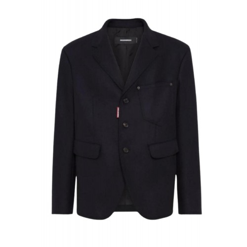 Sacou DSQUARED2, Wool, D2, Multipocket, Black