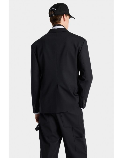 Sacou DSQUARED2, Tailored2 Worsted Wool Dan Jacket, Negru - S74BN1373S40320900