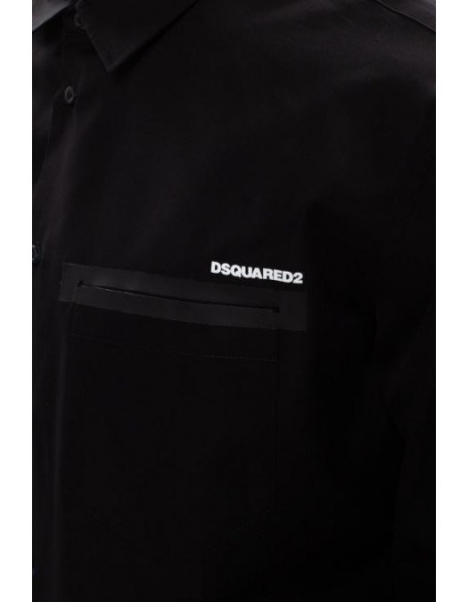 Camasa Dsquared2, Black, Logo Frontal - S74DM0514900