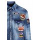 Camasa DSQUARED2, Logo Patches, Blue - S74DM0644S30341470