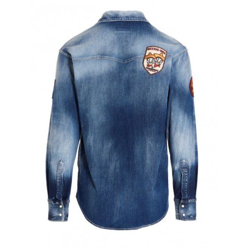 Camasa DSQUARED2, Logo Patches, Blue