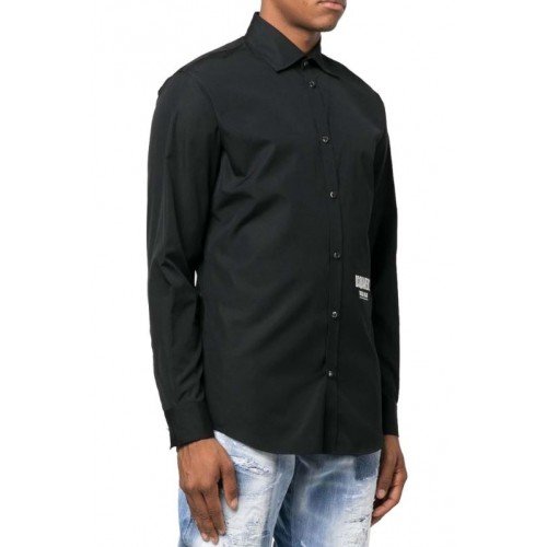 Camasa Dsquared2, Regular FIt, Logo Frontal, Black