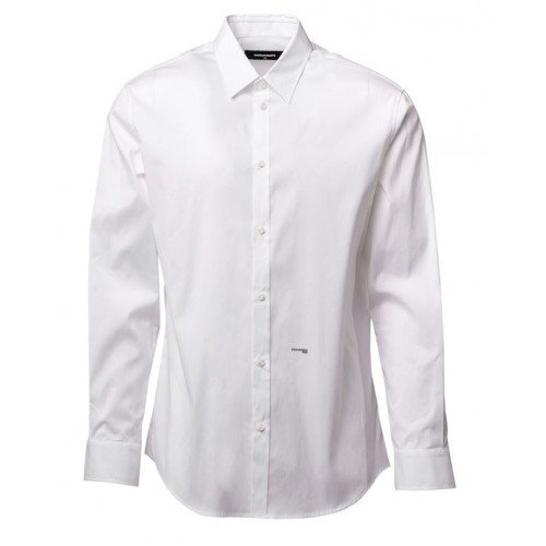 Camasa Dsquared2, Little Logo Frontal, White