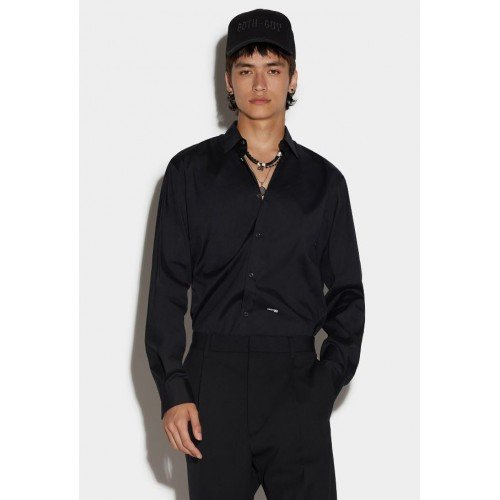 Camasa Dsquared2, Little Logo Frontal, Black