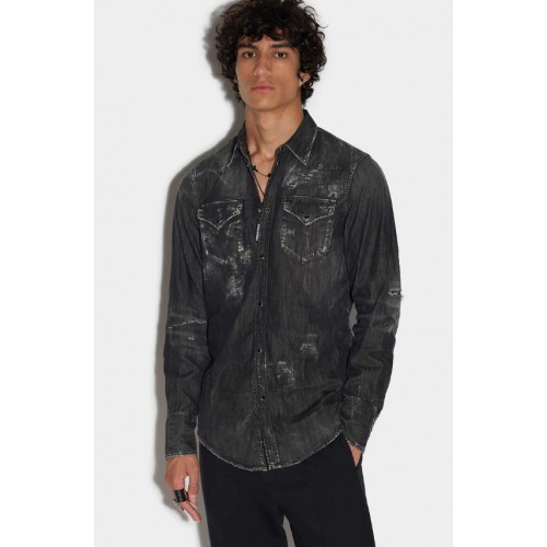 Camasa DSQUARED2, Classic Western Shirt, Grey Camasa DSQUARED2, Classic Western Shirt, Grey