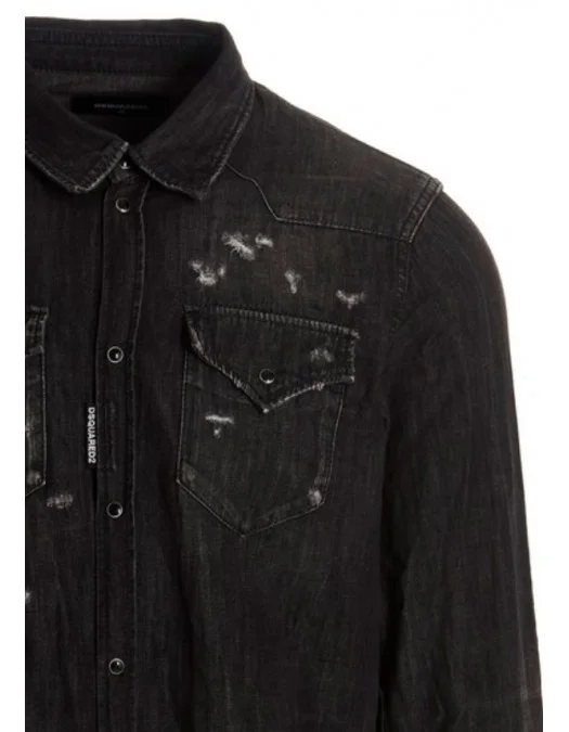 Camasa DSQUARED2, Classic Western Shirt, Grey - S74DM0700S30826900 Camasa DSQUARED2, Classic Western Shirt, Grey - S74DM0700S30826900