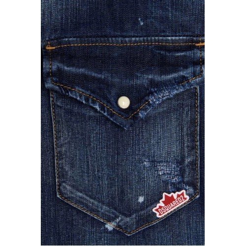 Camasa DSQUARED2, Leaf West Shirt, Bleumarin