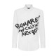Camasa DSQUARED2, Black logo Print, Alb - S74DM0820S36275100