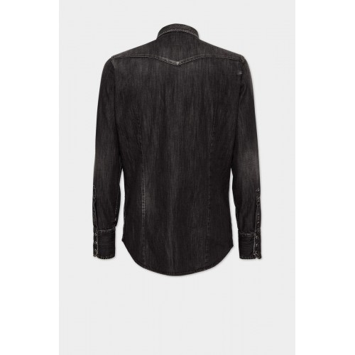 Camasa DSQUARED2, Wash Style, Classic Western, Black  Camasa DSQUARED2, Wash Style, Classic Western, Black