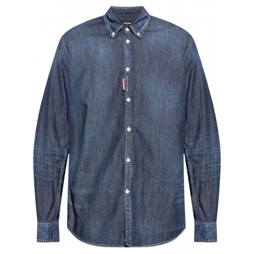 Camasa DSQUARED2, Button Down Denim, Blue Camasa DSQUARED2, Button Down Denim, Blue