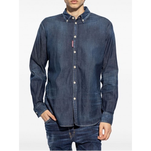 Camasa DSQUARED2, Button Down Denim, Blue Camasa DSQUARED2, Button Down Denim, Blue