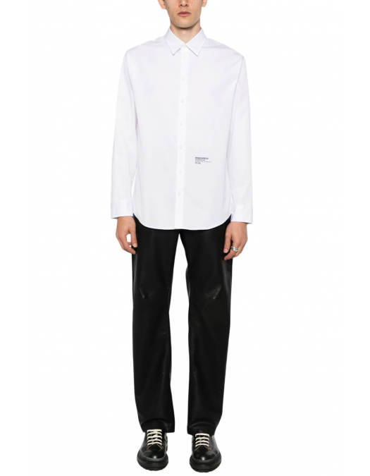 Camasa DSQUARED2, Text Print, Headquarter Dropped Design, Full White - S74DM0862S36275100