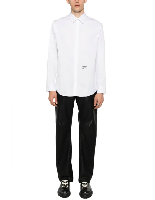 Camasa DSQUARED2, Text Print, Headquarter Dropped Design, Full White - S74DM0862S36275100
