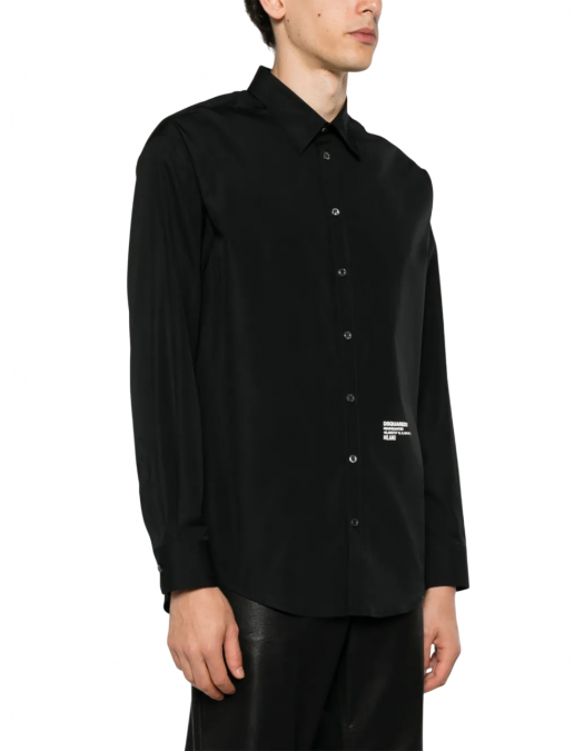 Camasa DSQUARED2, Text Print, Headquarter Dropped Design, Full Black - S74DM0862S36275900 Camasa DSQUARED2, Text Print, Headquarter Dropped Design, Full Black - S74DM0862S36275900