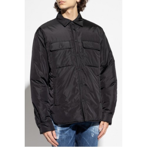 JACHETA DSQUARED2, Snap Padded Jacket, Buzunare atasate, Negru JACHETA DSQUARED2, Snap Padded Jacket, Buzunare atasate, Negru
