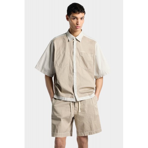 Camasa DSQUARED2, Inside Out Short Sleeves Shirt, Beige