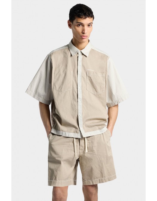 Camasa DSQUARED2, Inside Out Short Sleeves Shirt, Beige - S74DM0971S35175801