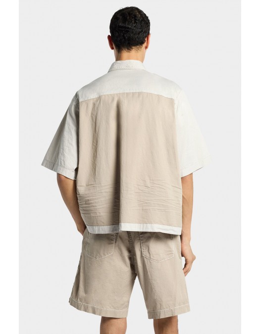 Camasa DSQUARED2, Inside Out Short Sleeves Shirt, Beige - S74DM0971S35175801