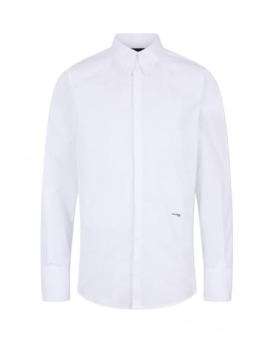 Camasa DSQUARED2, Classic Poplin Cotton, White - S74DM1008S36275100