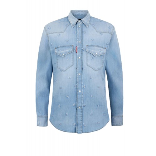 Camasa DSQUARED2, Super Light Wash Canadian Western Shirt