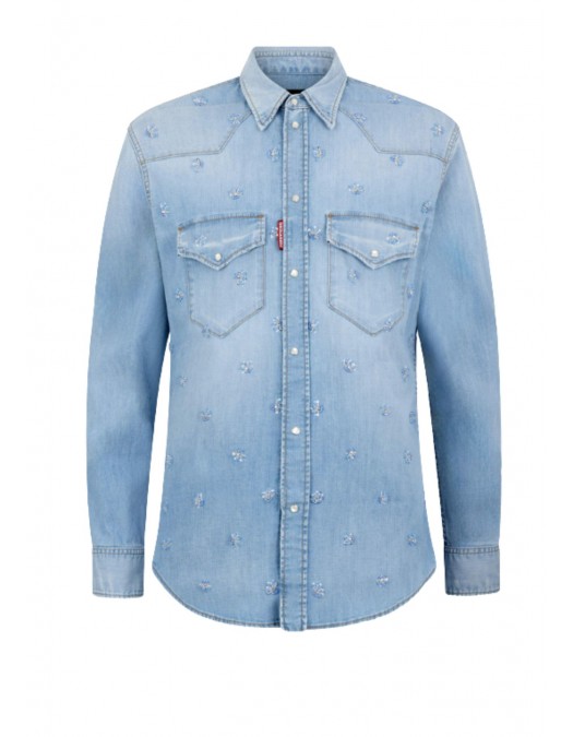 Camasa DSQUARED2, Super Light Wash Canadian Western Shirt - S74DM1014S30341470