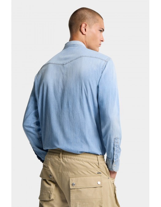 Camasa DSQUARED2, Super Light Wash Canadian Western Shirt - S74DM1014S30341470