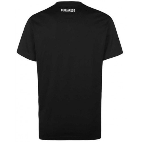 Tricou Dsquared2, Black, Insertie frontala Tricou Dsquared2, Black, Insertie frontala