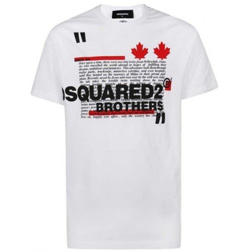 Tricou Dsquared2, Imprimeu Colorat, White Tricou Dsquared2, Imprimeu Colorat, White