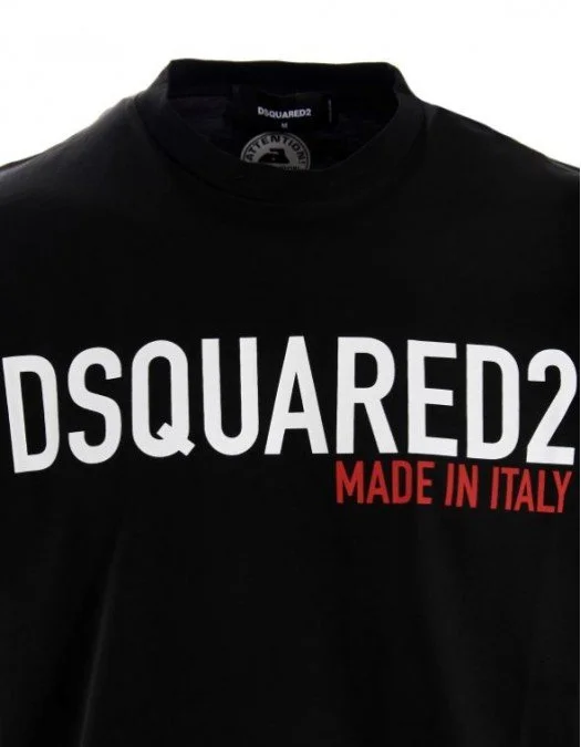 Tricou Dsquared2, Black, Imprimeu Made in Italy - S74GD0828S22427900