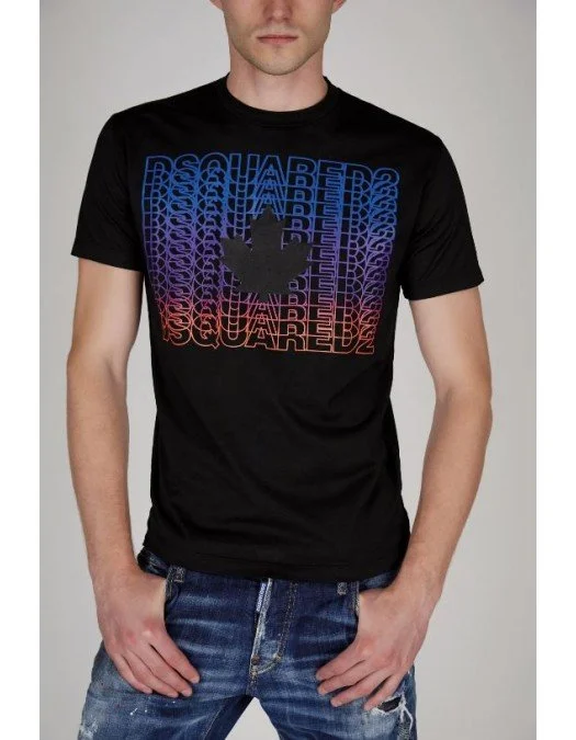 Tricou Dsquared2, Black, 3D Color - S74GD0830S22427900 Tricou Dsquared2, Black, 3D Color - S74GD0830S22427900