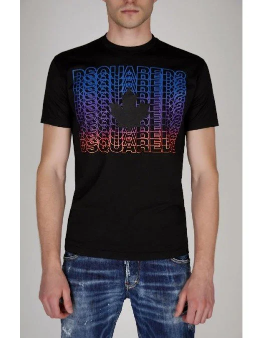 Tricou Dsquared2, Black, 3D Color - S74GD0830S22427900 Tricou Dsquared2, Black, 3D Color - S74GD0830S22427900