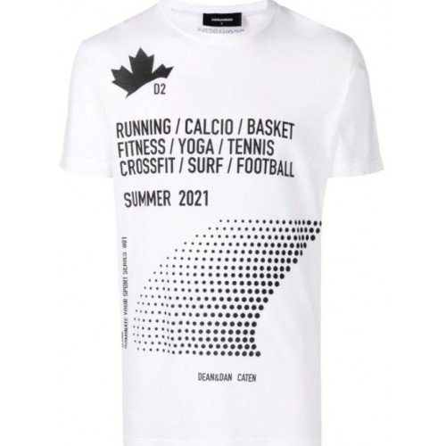 Tricou Dsquared2, Alb, Insertie text Tricou Dsquared2, Alb, Insertie text