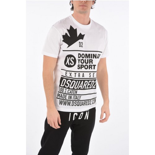 Tricou Dsquared2, Alb, Insertie text Tricou Dsquared2, Alb, Insertie text