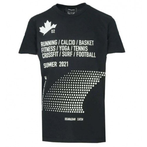 Tricou Dsquared2, Negru, Insertie text